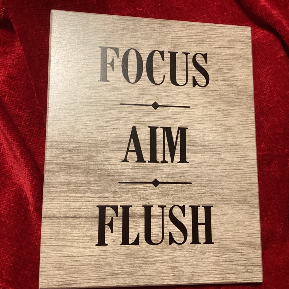Set of 2 New 8 x 10 wooden bathroom humor signs ready to hand hooks attached